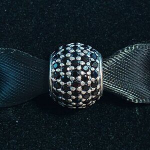 Authentic Retired Pave Lights Bead with Black Nano Crystal - 791051NCK